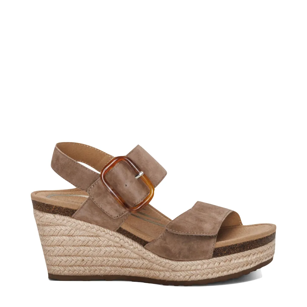Sandale à talon compensé Ashley pour femme Aetrex en taupe