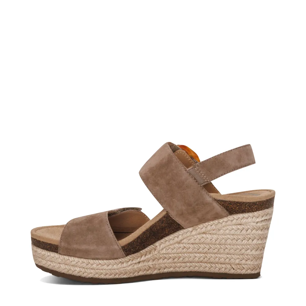 Sandale à talon compensé Ashley pour femme Aetrex en taupe