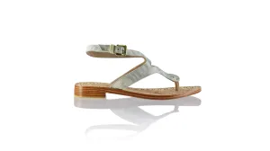Agra 20mm Plats - Crème & Vert Tenun Alam