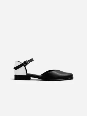 Alexa Desserto® Ballerines Véganes en Cuir de Cactus | Noir & Blanc