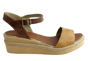 Andacco Zara Sandales Femme Brésiliennes Confortables à Talon Compensé en Cuir Chaussures Andacco