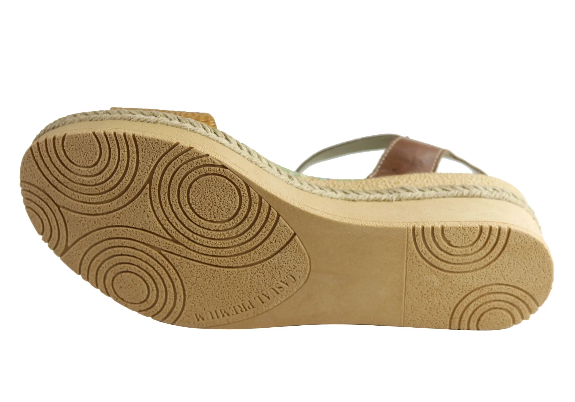 Andacco Zara Sandales Femme Brésiliennes Confortables à Talon Compensé en Cuir Chaussures Andacco