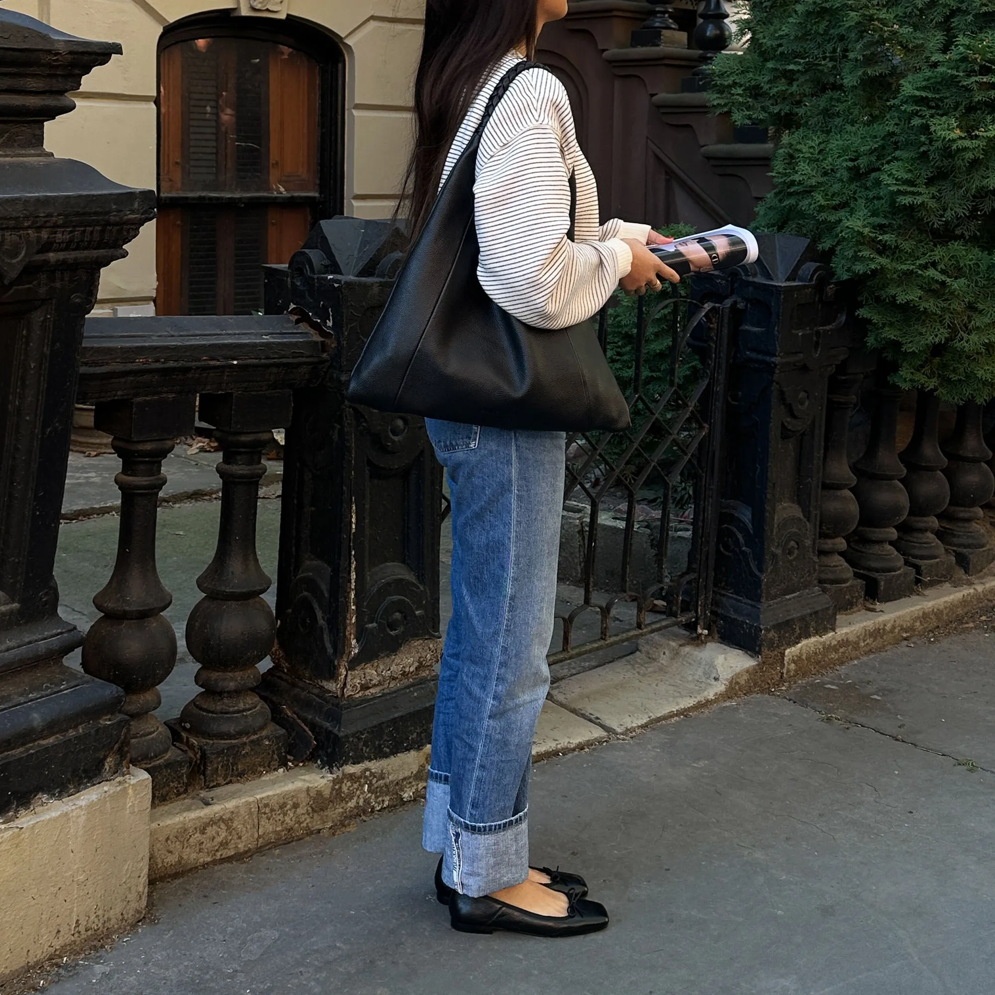 BALLERINES ANISA EN CUIR NOIR