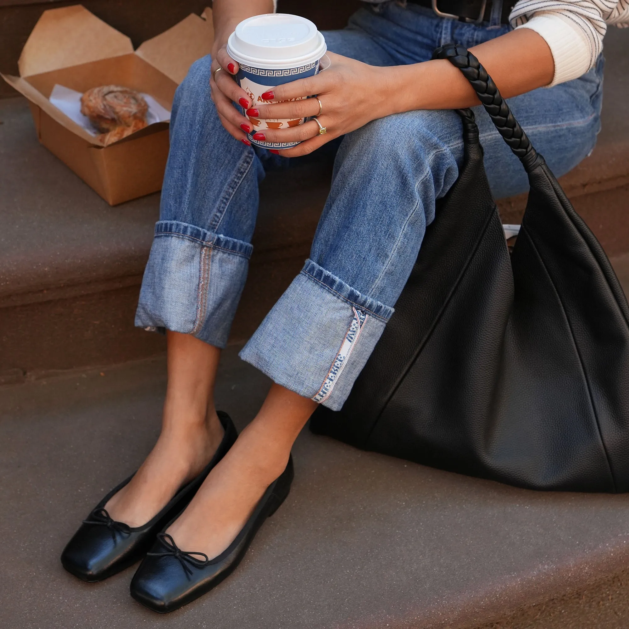BALLERINES ANISA EN CUIR NOIR