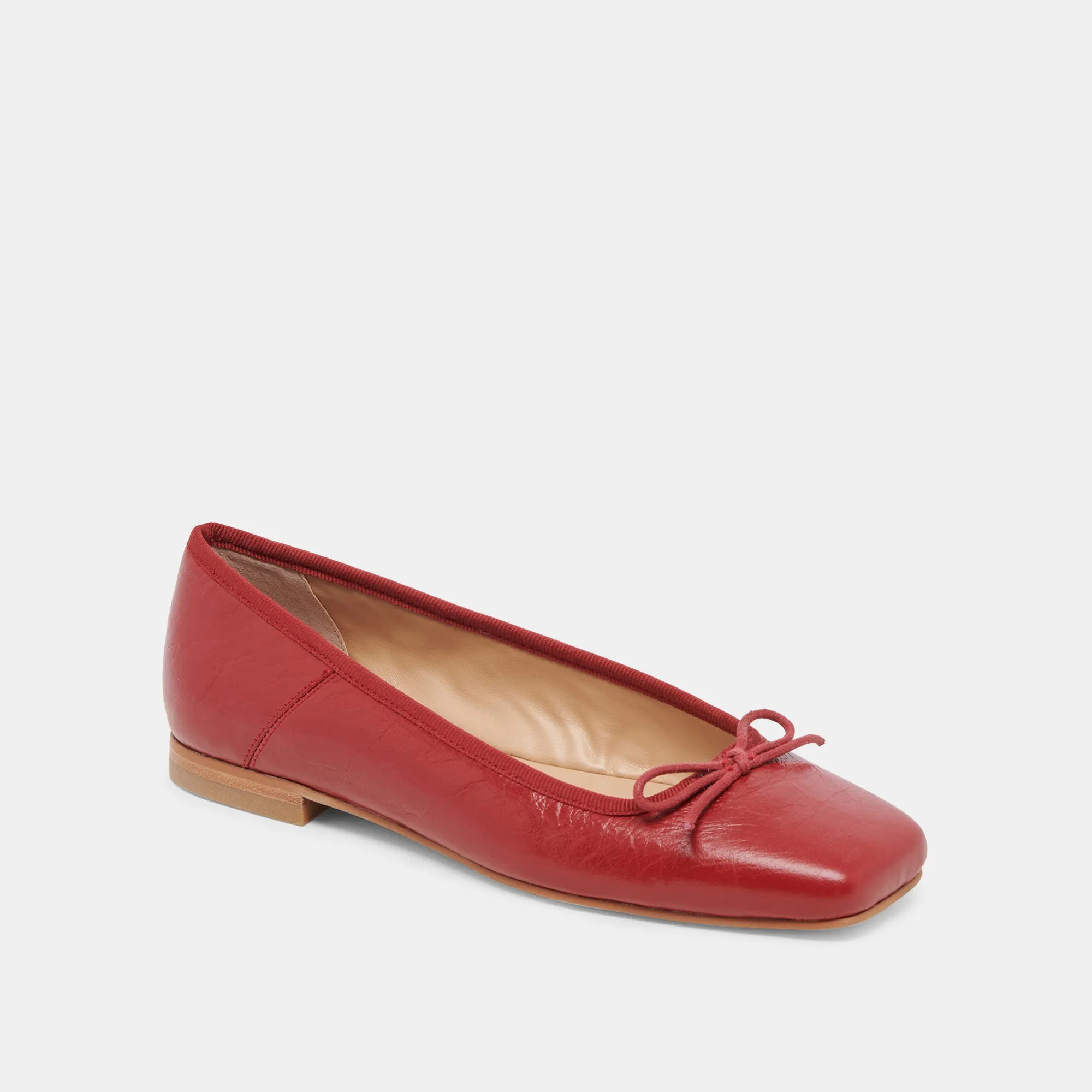BALLERINES ANISA ROUGE VERNIS FROISSÉ