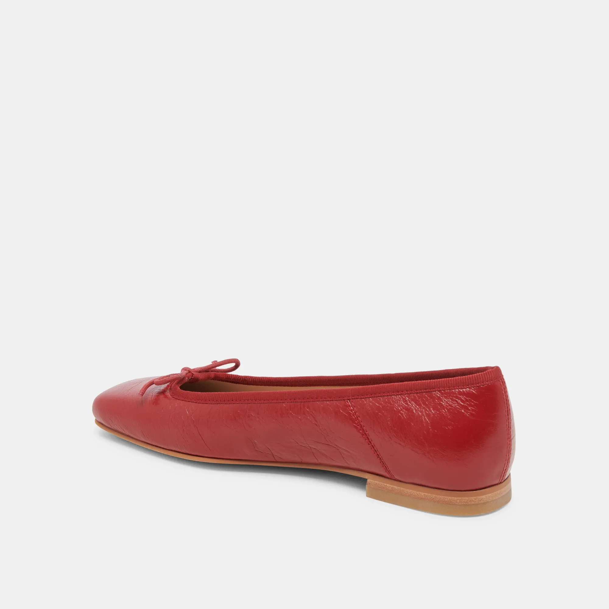 BALLERINES ANISA ROUGE VERNIS FROISSÉ
