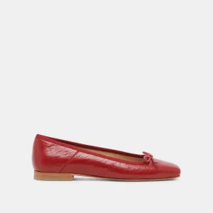 BALLERINES ANISA ROUGE VERNIS FROISSÉ