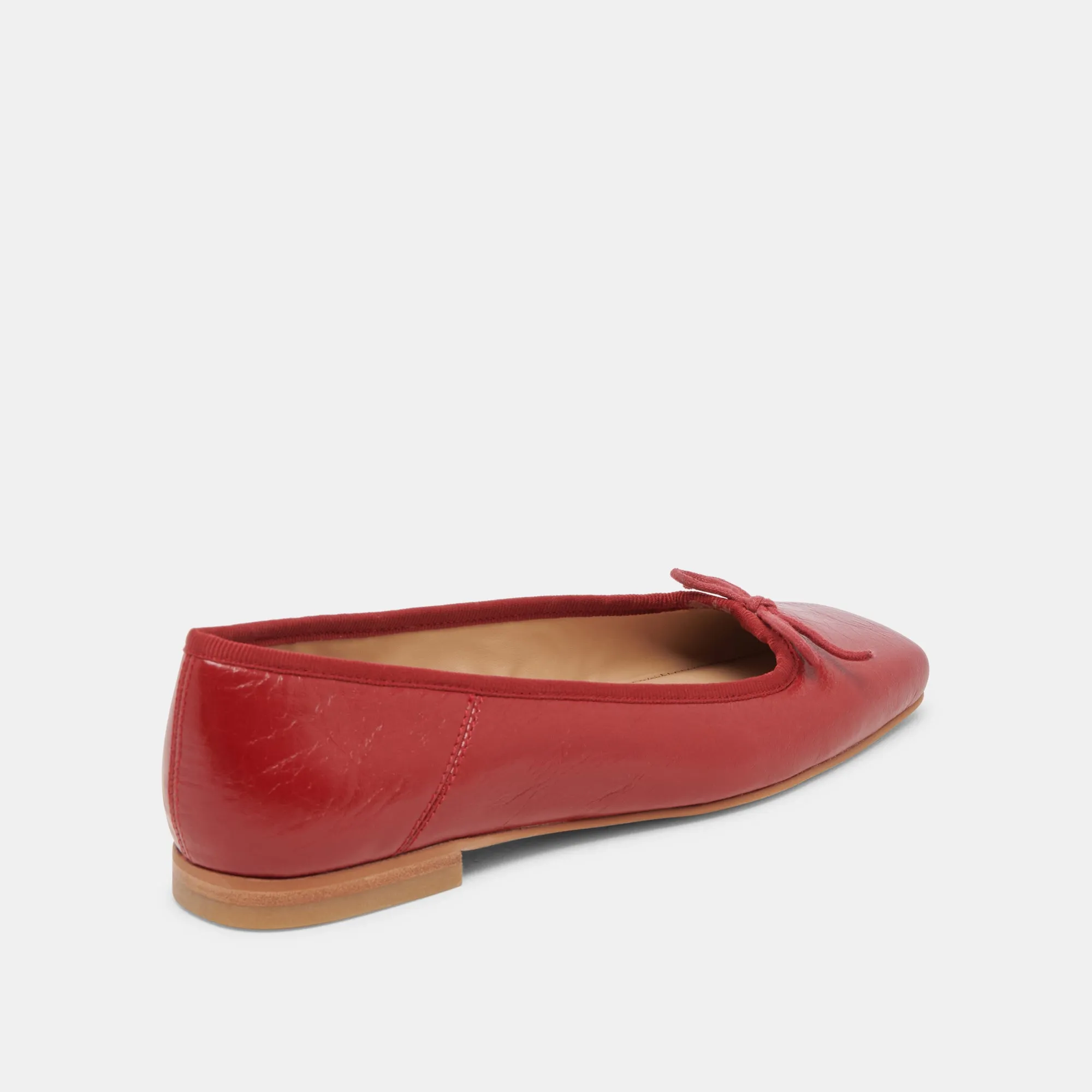 BALLERINES ANISA ROUGE VERNIS FROISSÉ