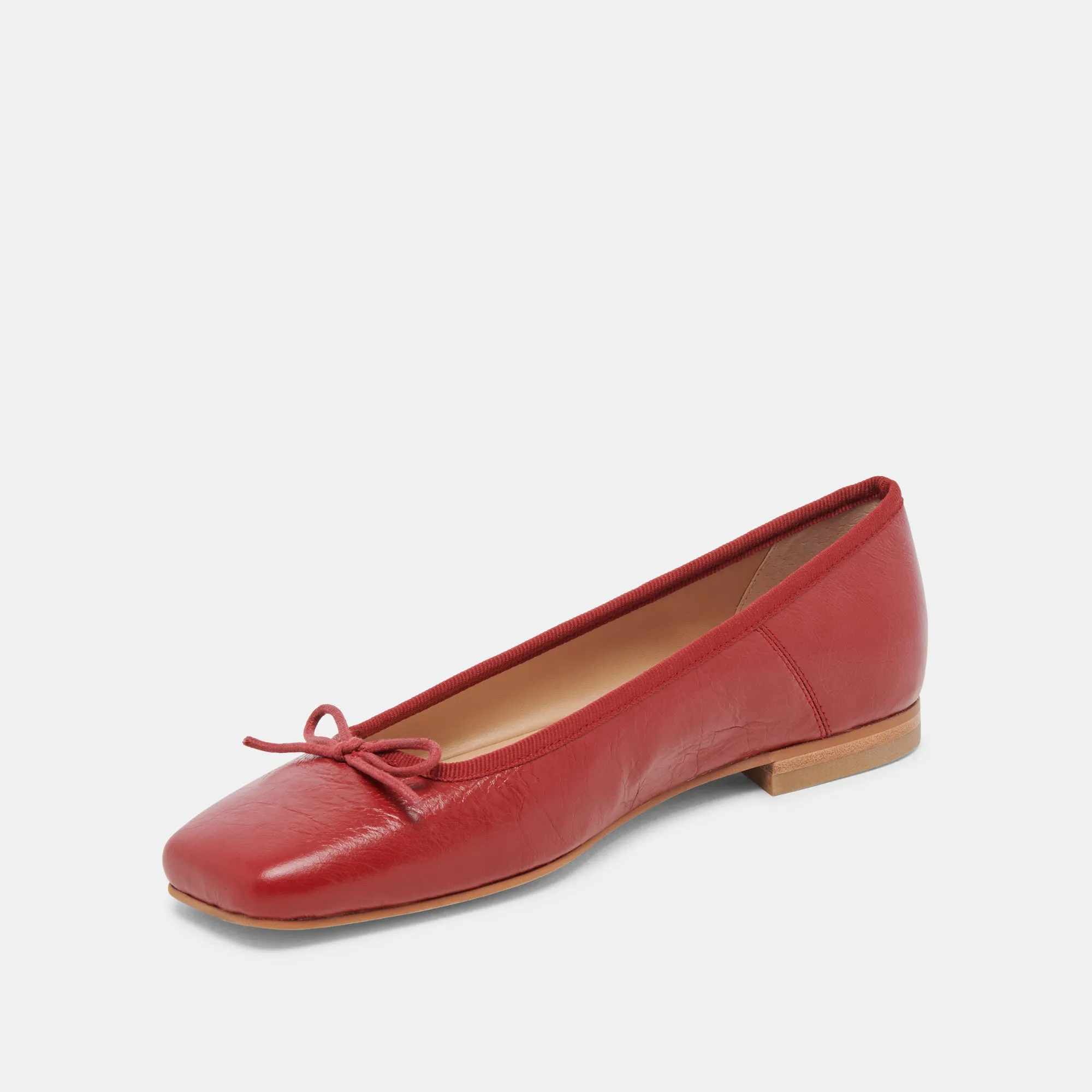 BALLERINES ANISA ROUGE VERNIS FROISSÉ