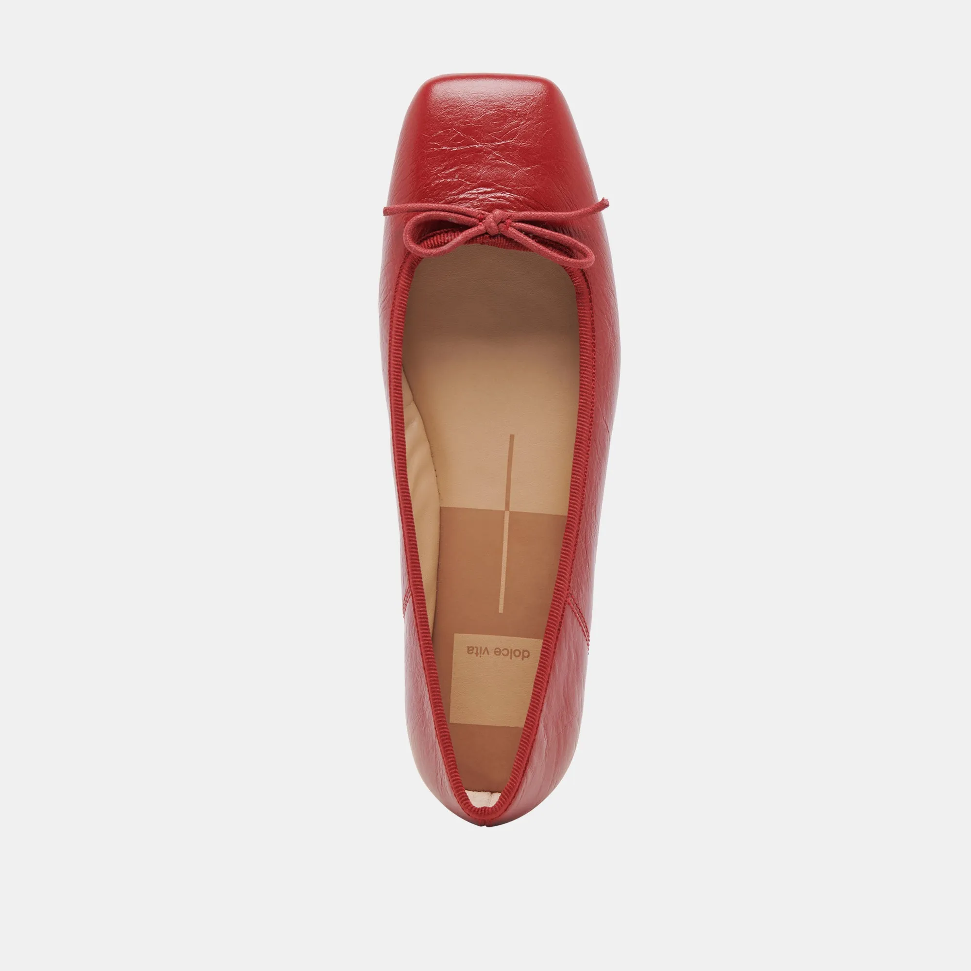 BALLERINES ANISA ROUGE VERNIS FROISSÉ