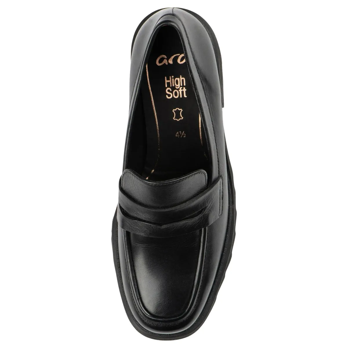 Ara Femme Prism Plateforme Penny Noir Veau Cuir