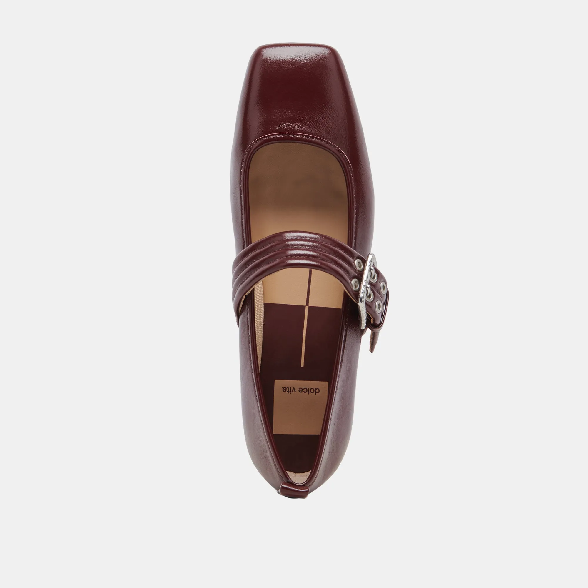 BALLERINES ARORA BORDEAUX PATINÉ PLISSÉ