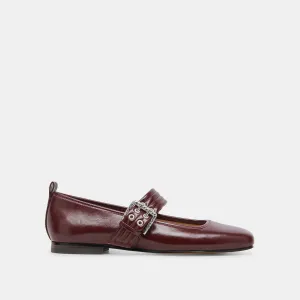 BALLERINES ARORA BORDEAUX PATINÉ PLISSÉ