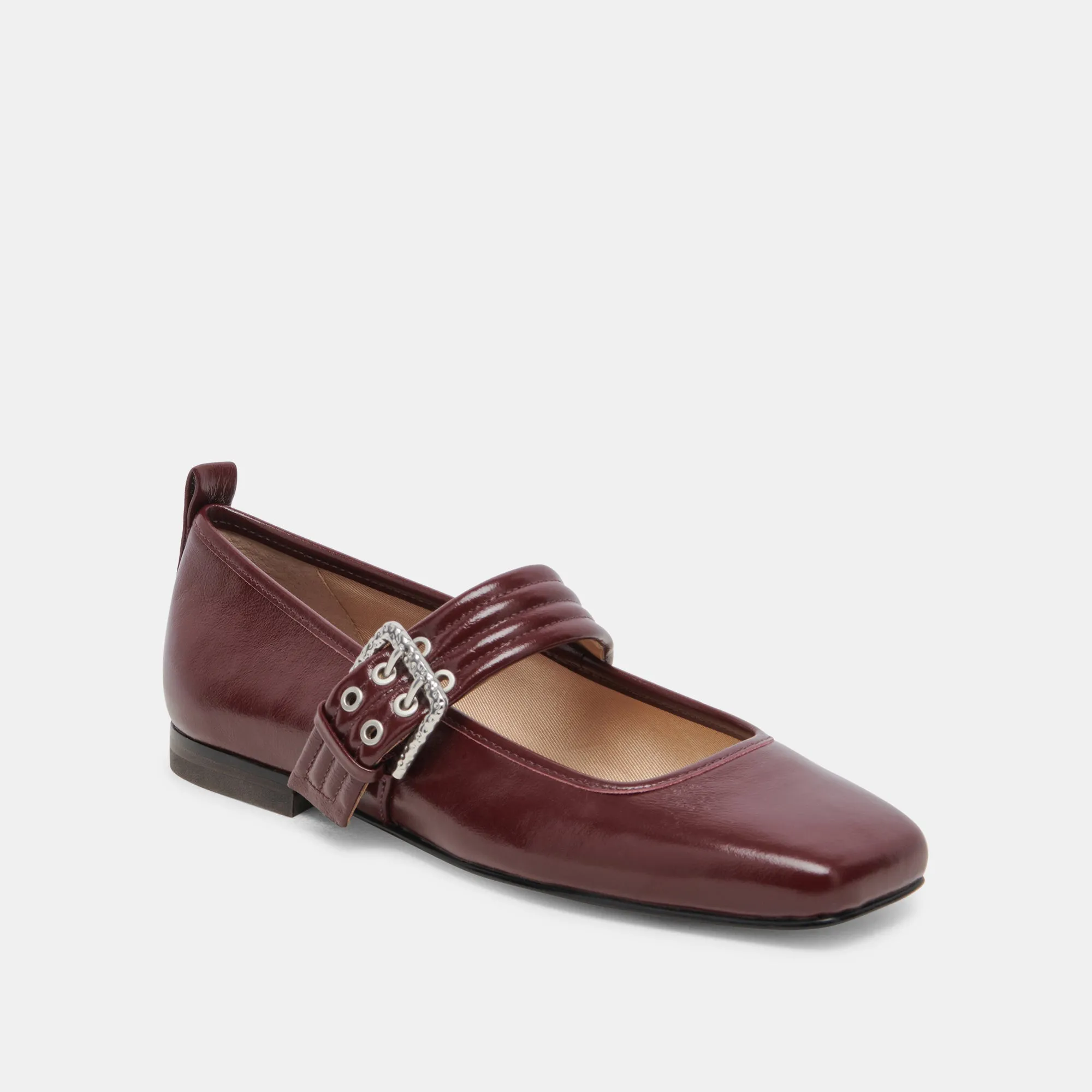 BALLERINES ARORA BORDEAUX PATINÉ PLISSÉ