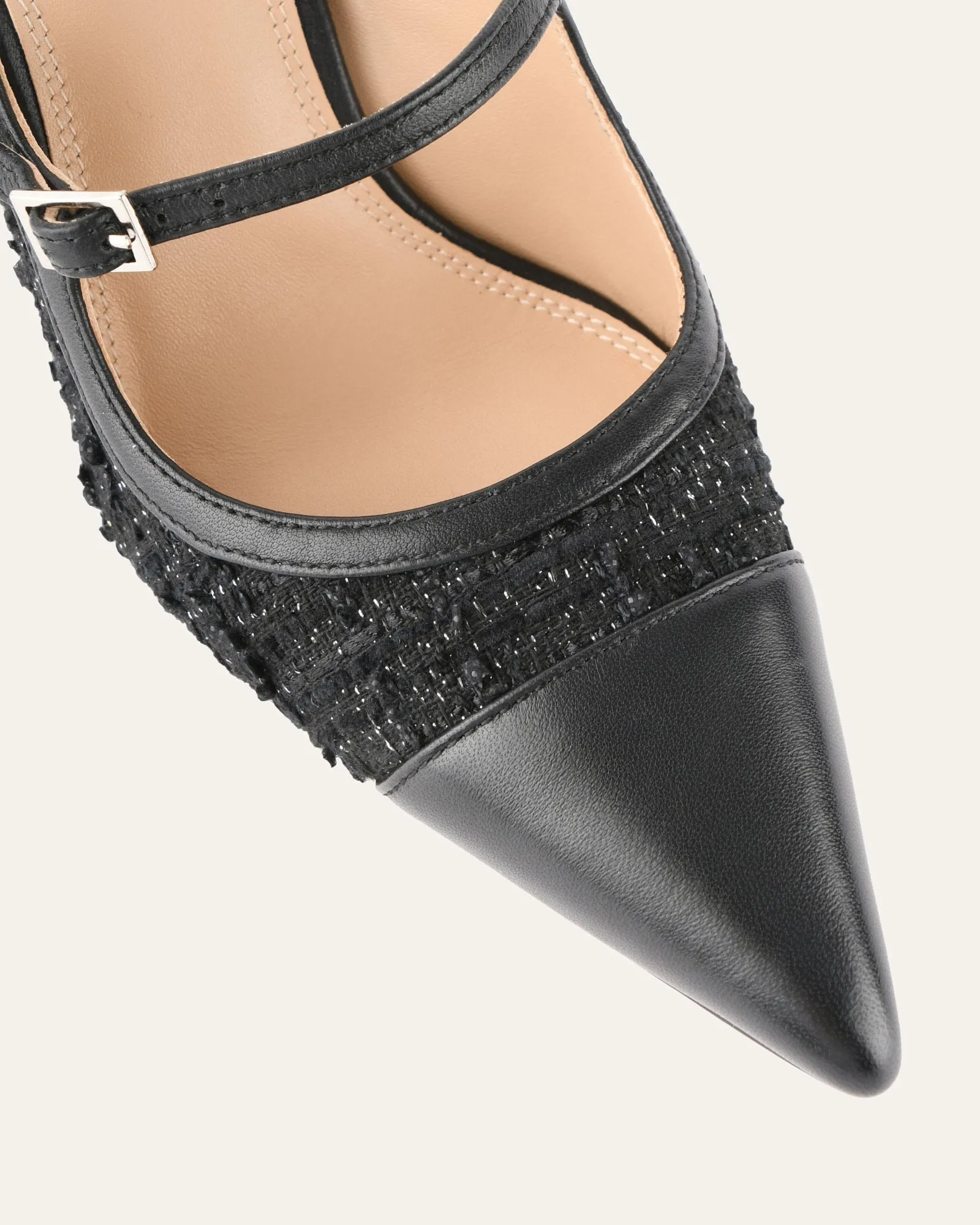 ESCARPINS ASCOT HAUTS EN TWEED NOIR