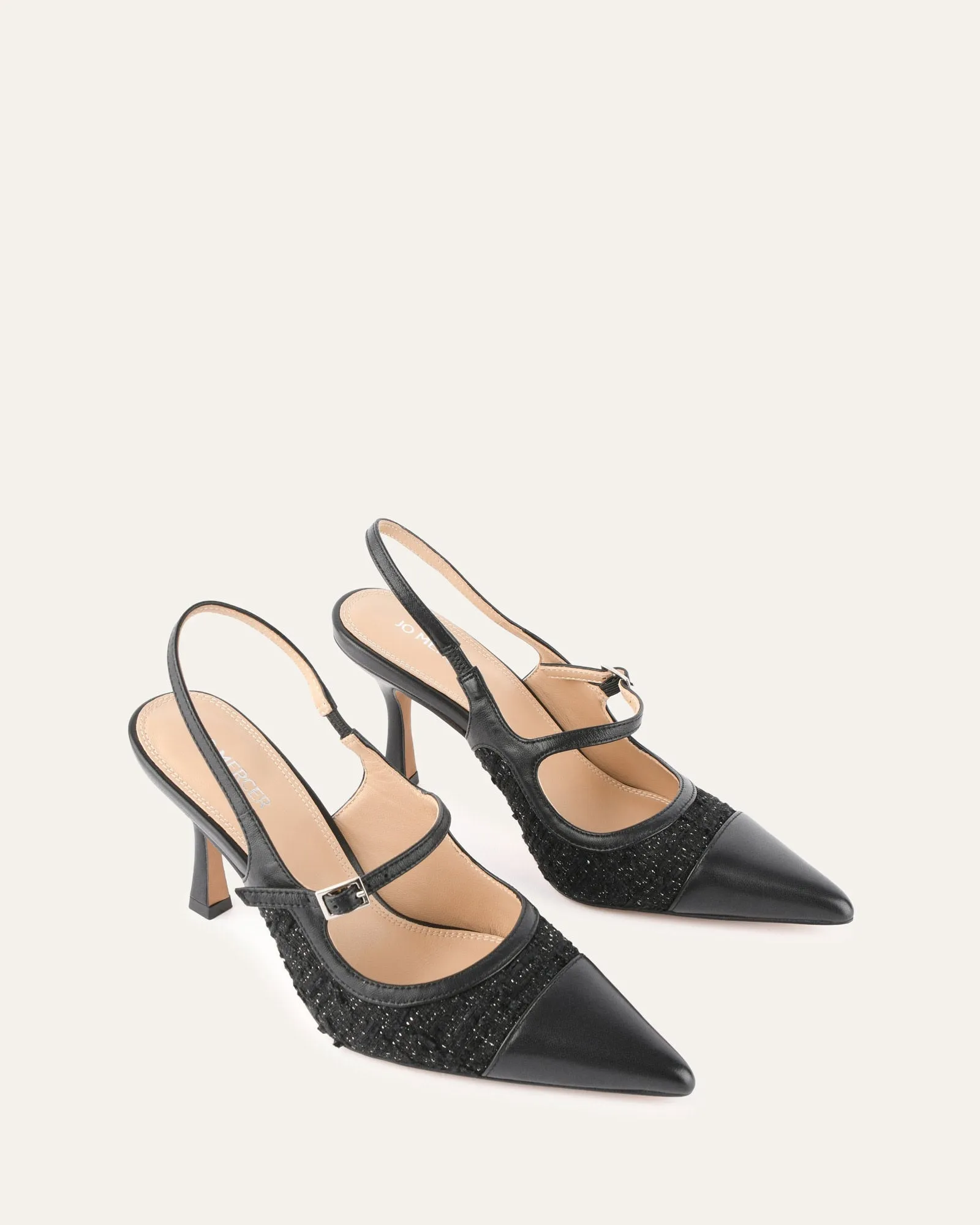 ESCARPINS ASCOT HAUTS EN TWEED NOIR
