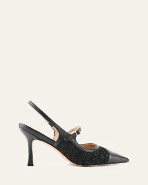 ESCARPINS ASCOT HAUTS EN TWEED NOIR