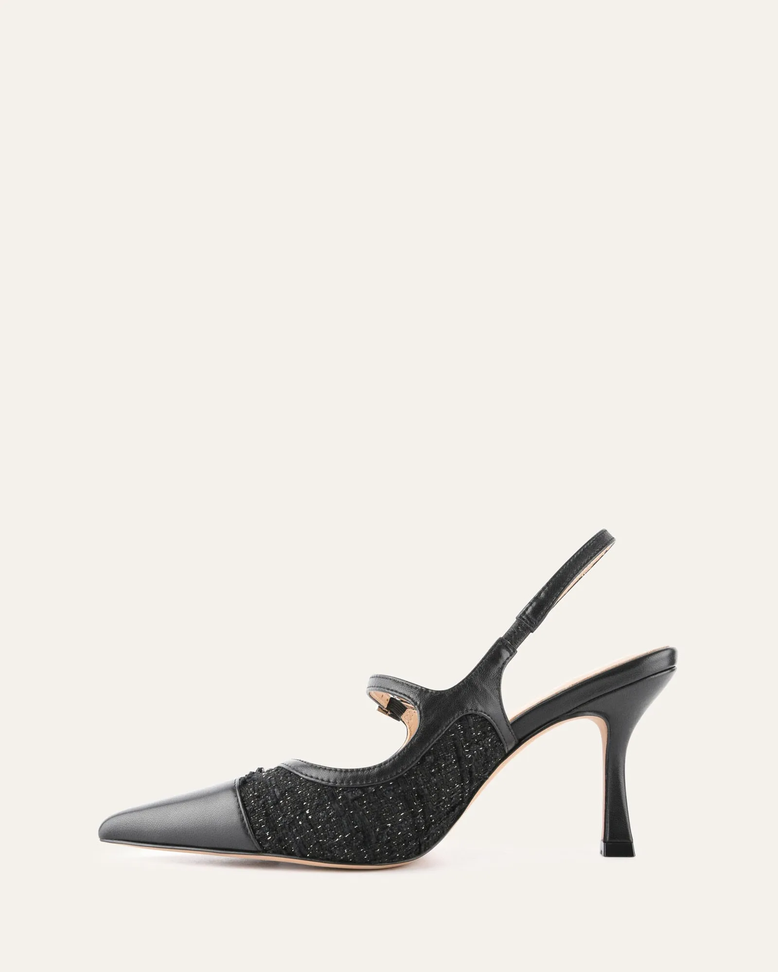 ESCARPINS ASCOT HAUTS EN TWEED NOIR