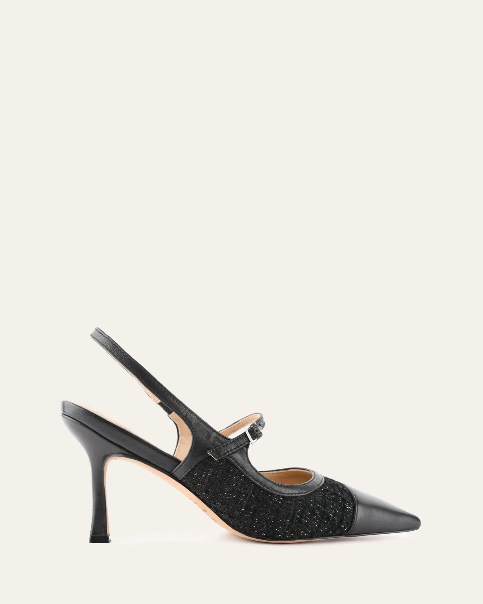 ESCARPINS ASCOT HAUTS EN TWEED NOIR