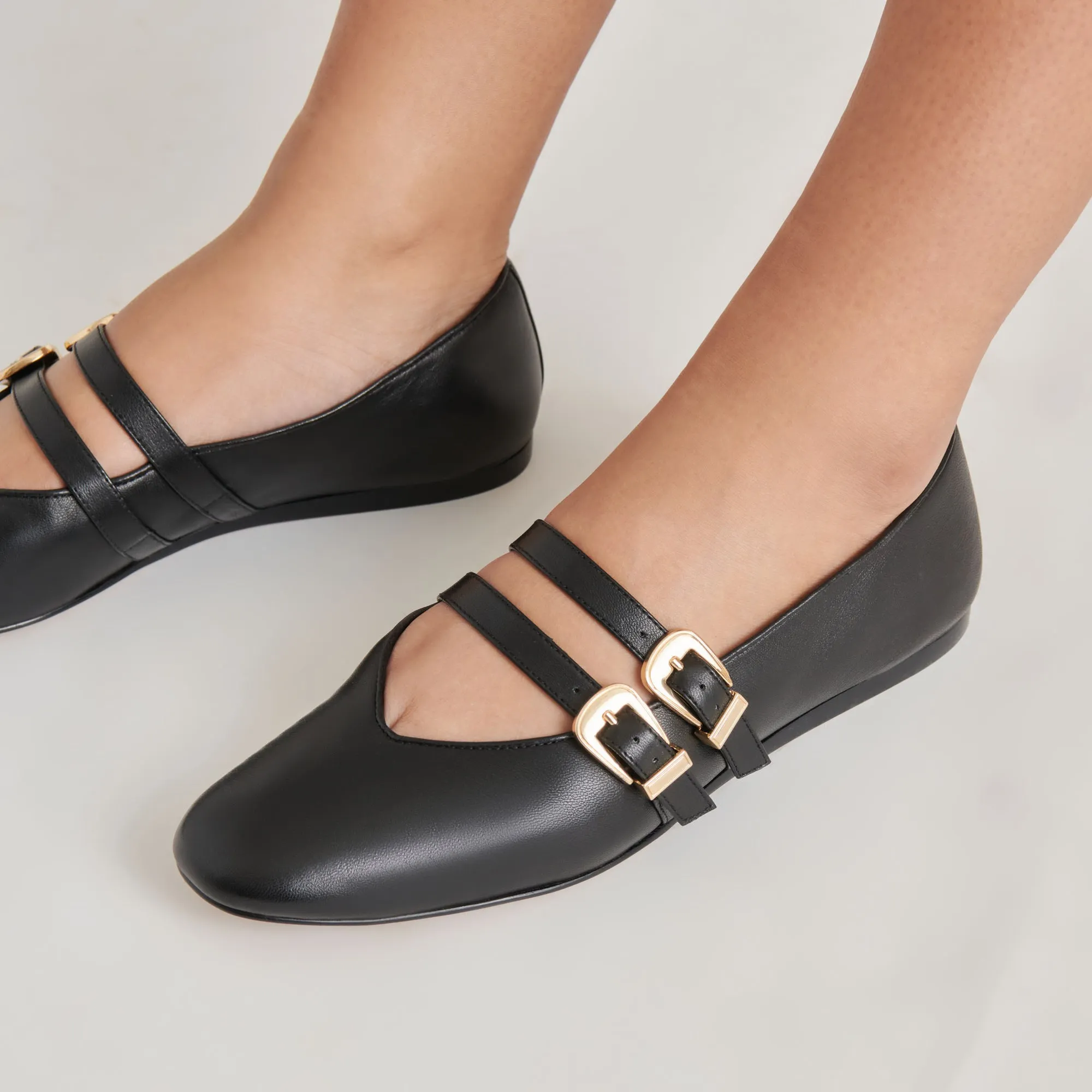 BAYLEE BALLERINES CUIR NOIR