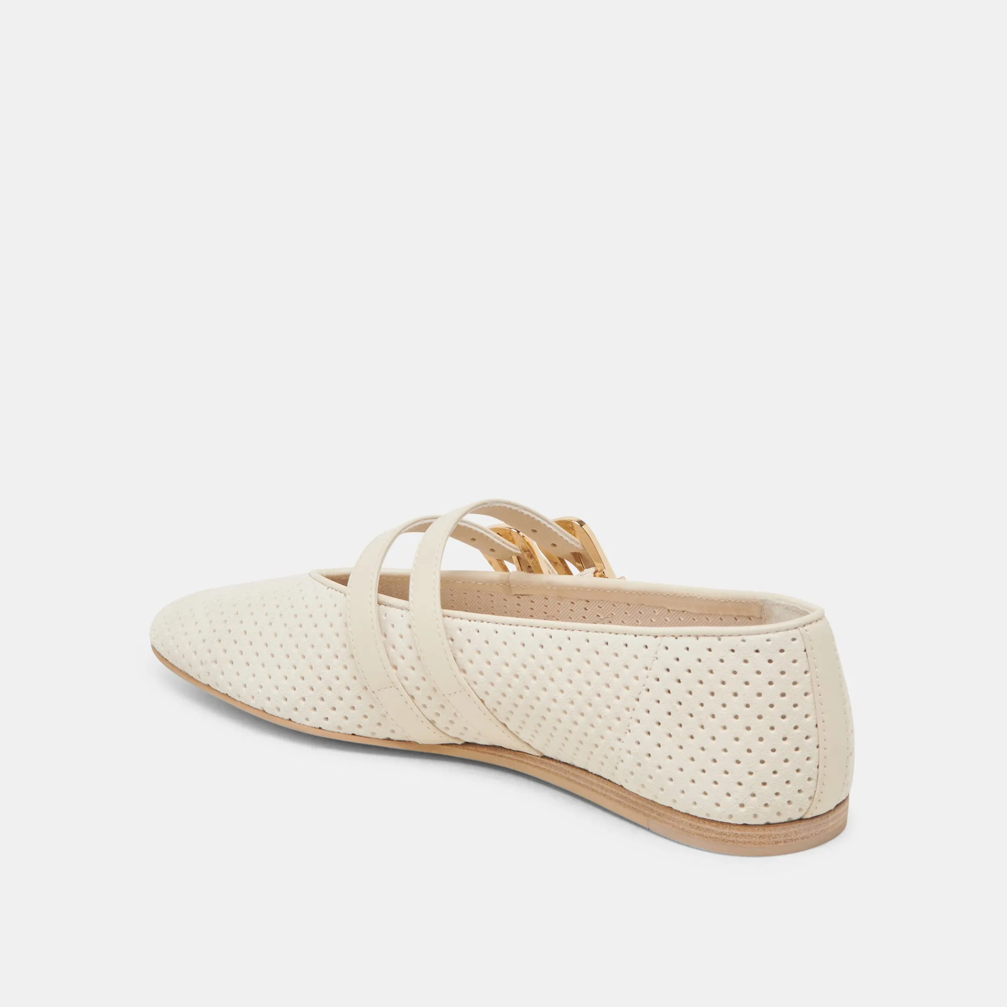 BAYLEE BALLERINES BONE SUÈDE PERFORÉ