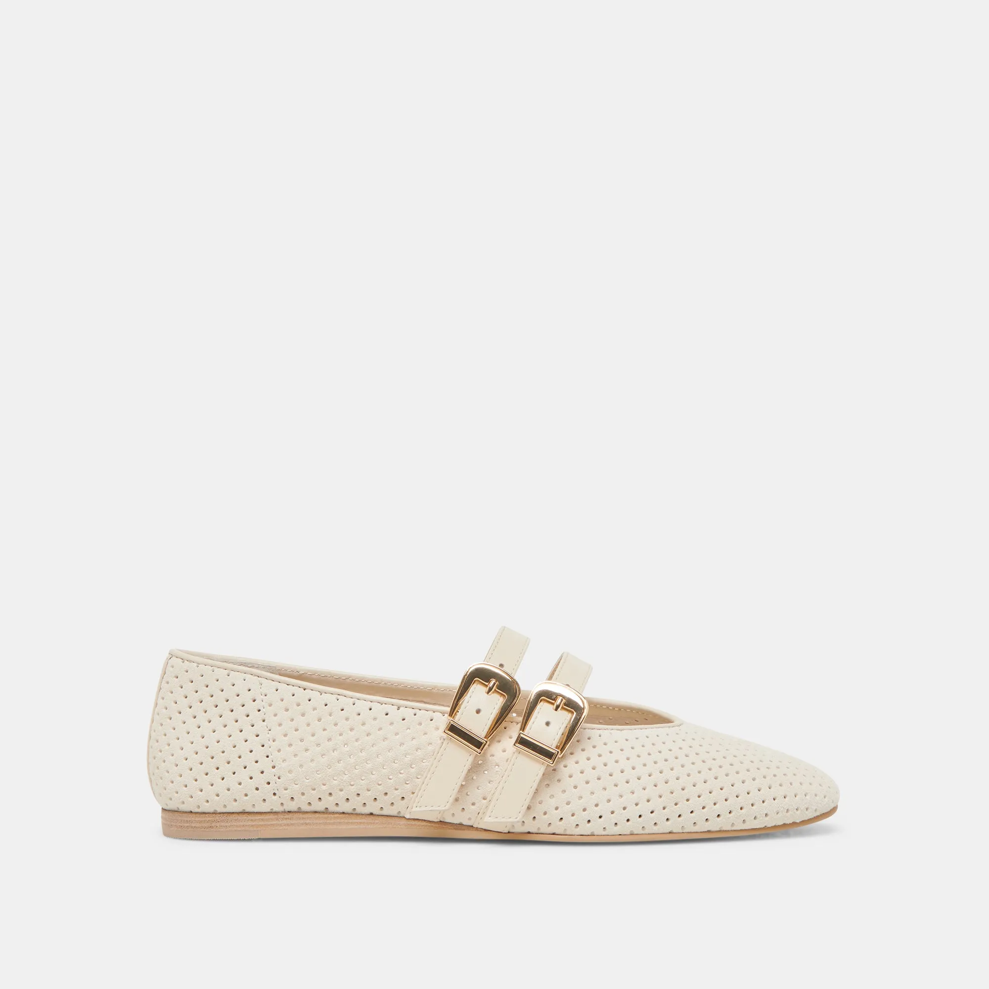 BAYLEE BALLERINES BONE SUÈDE PERFORÉ