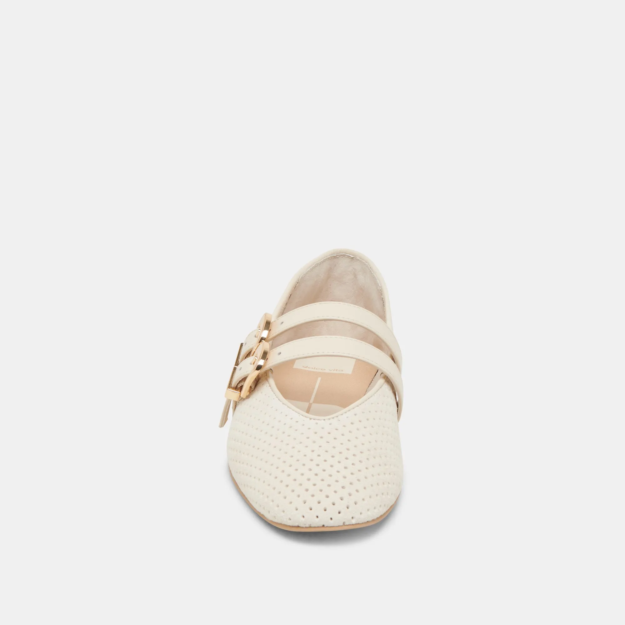 BAYLEE BALLERINES BONE SUÈDE PERFORÉ