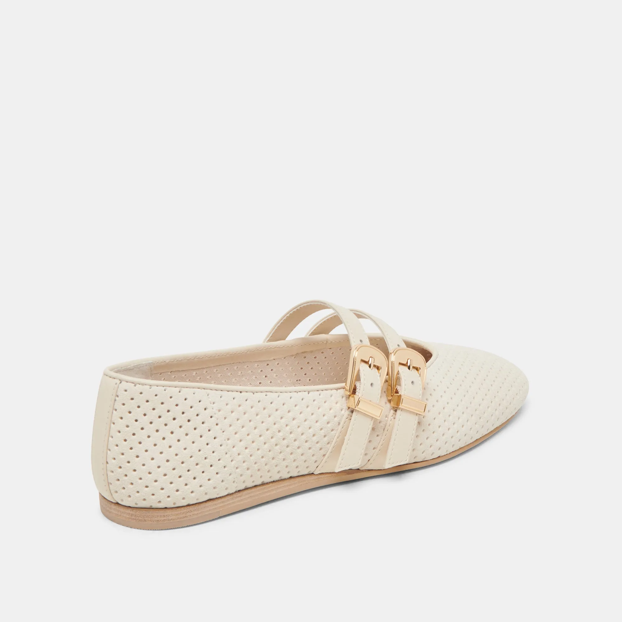 BAYLEE BALLERINES BONE SUÈDE PERFORÉ