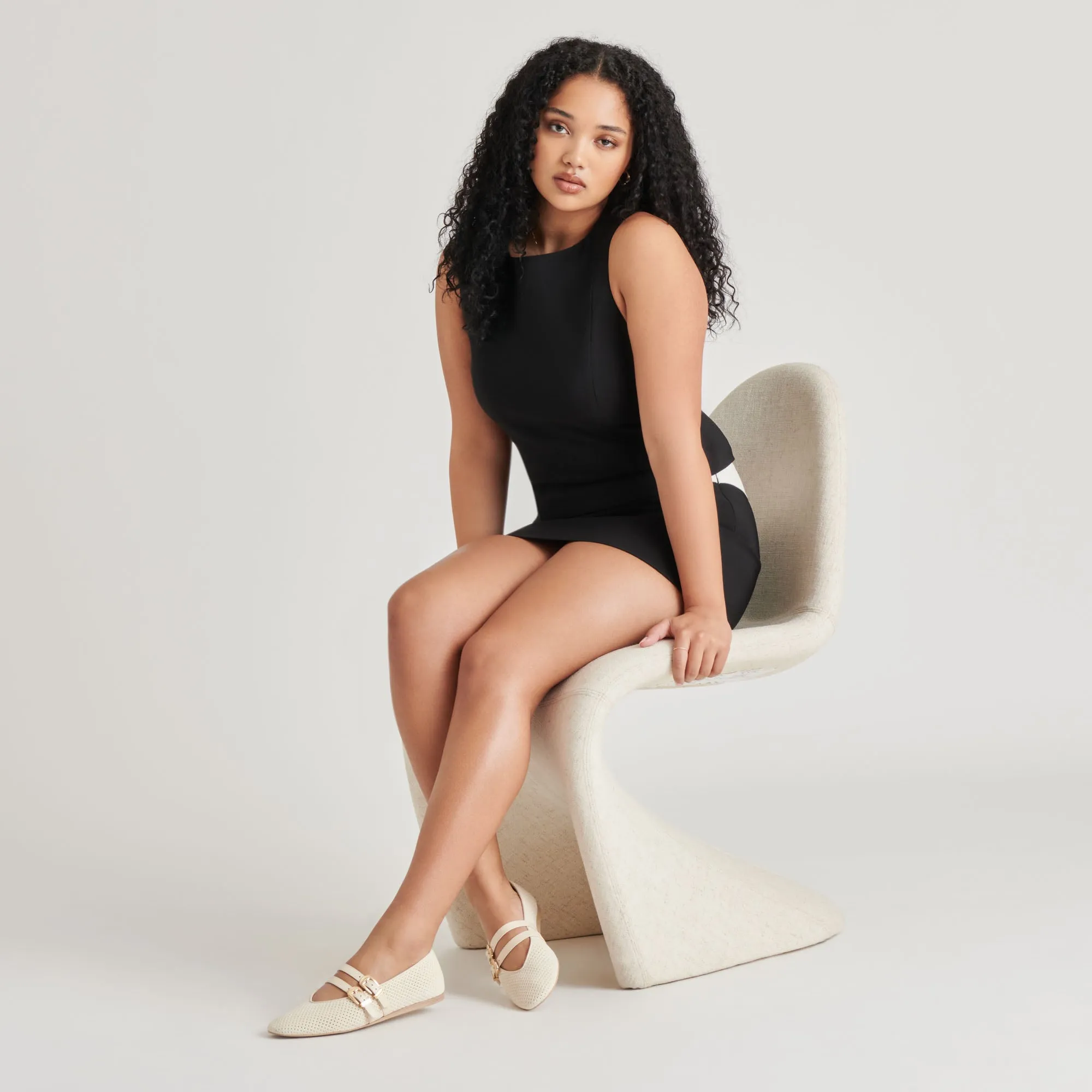 BAYLEE BALLERINES BONE SUÈDE PERFORÉ