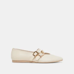 BAYLEE BALLERINES IVOIRE EN CUIR
