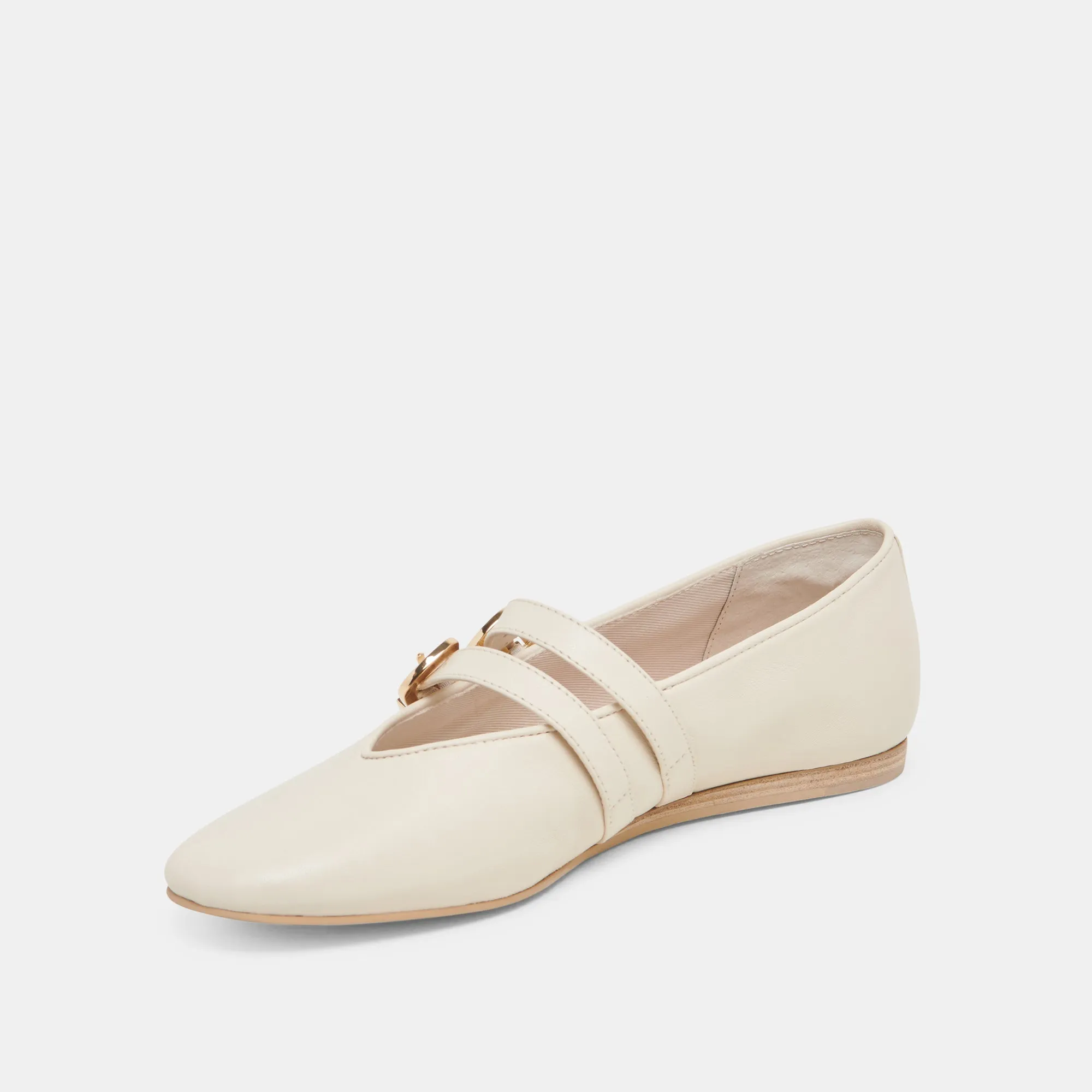BAYLEE BALLERINES IVOIRE EN CUIR