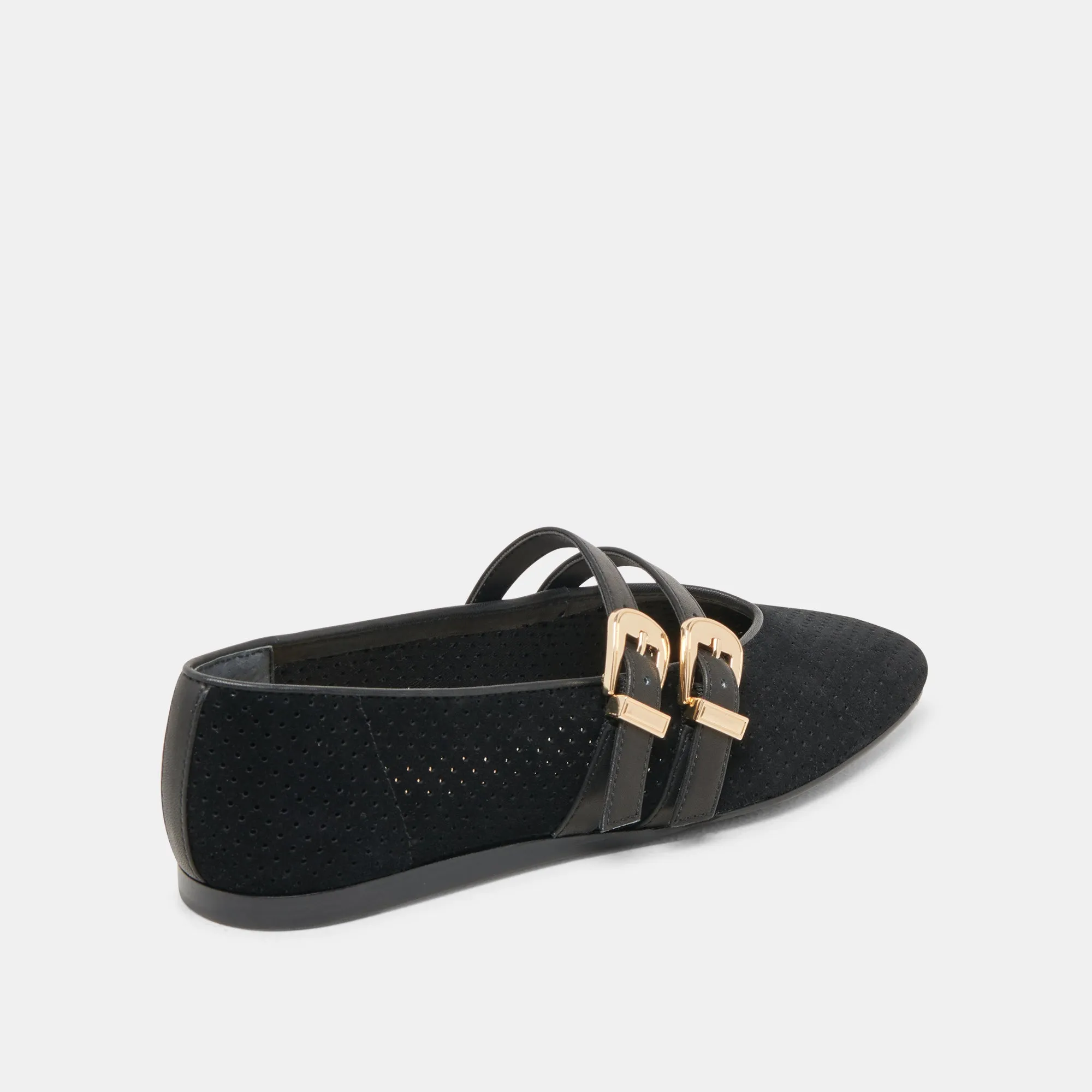 BAYLEE BALLERINES ONYX EN DAIM PERFORÉ