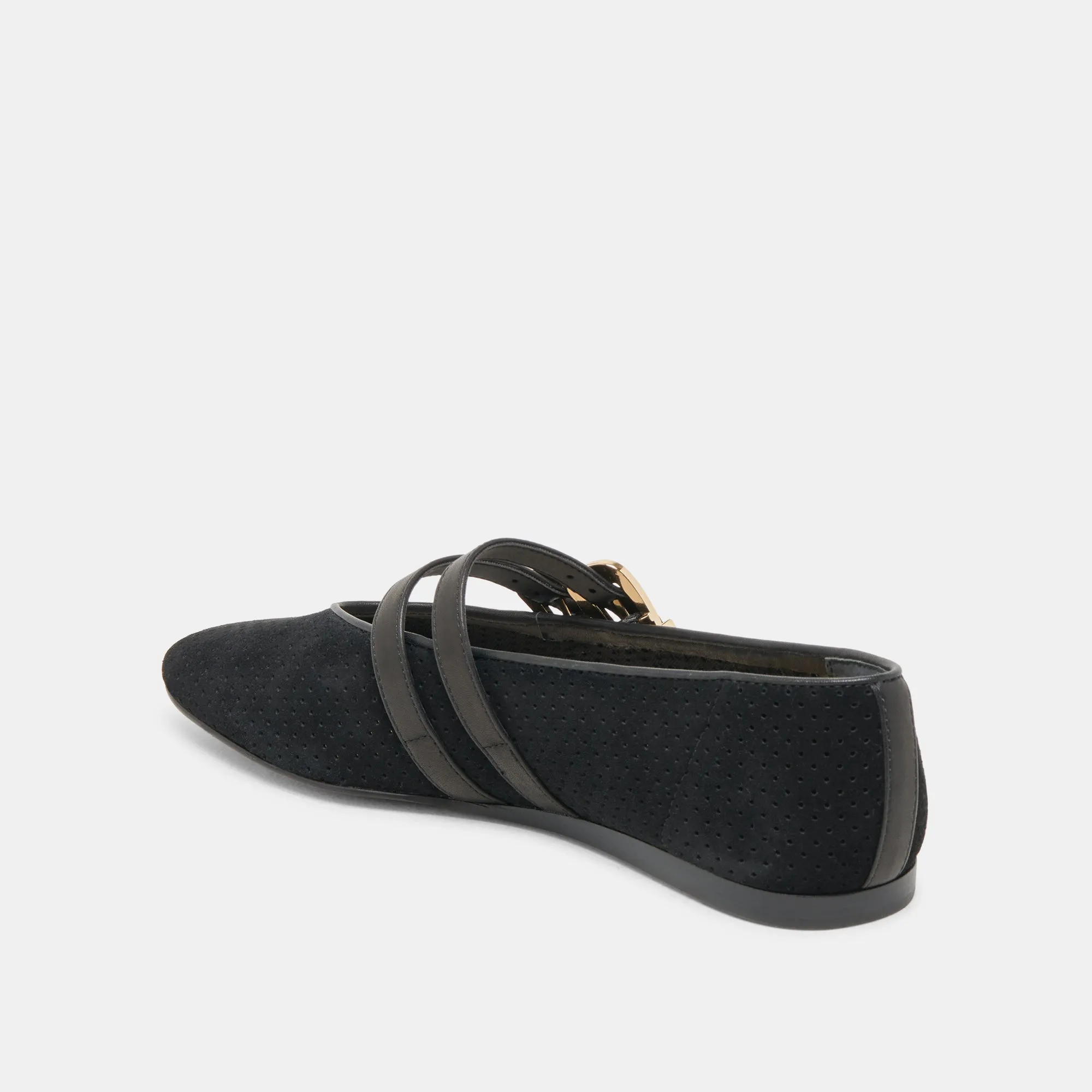 BAYLEE BALLERINES ONYX EN DAIM PERFORÉ
