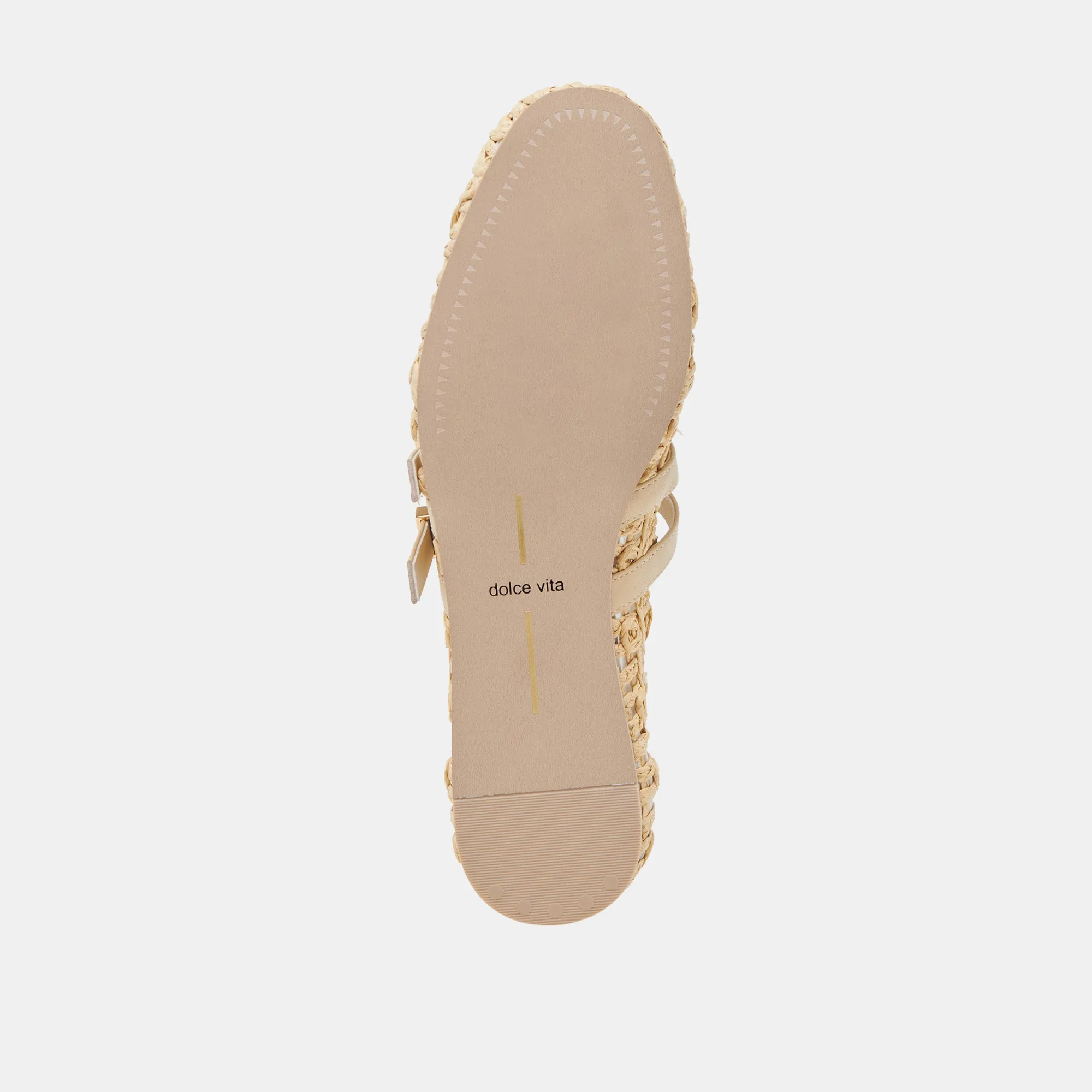 BAYLEE Escarpins ballerines larges tournesol LT naturel macramé