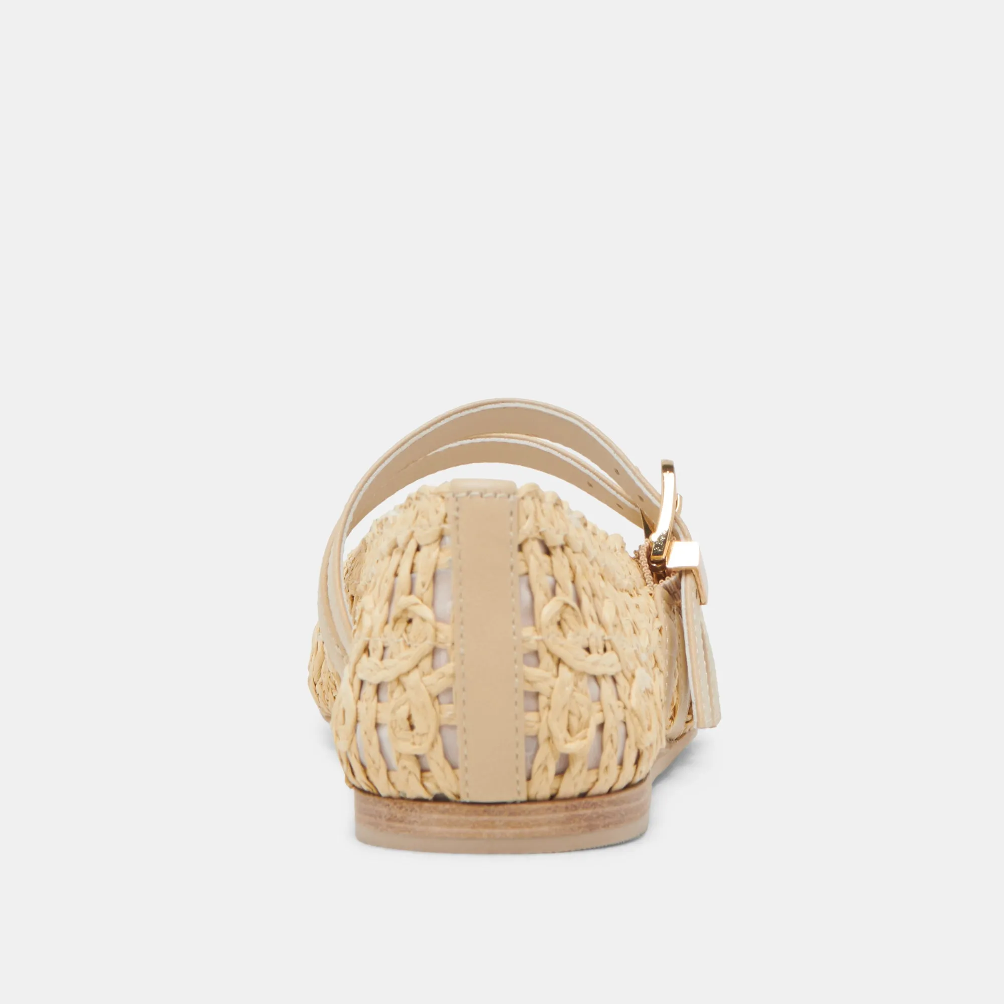 BAYLEE Escarpins ballerines larges tournesol LT naturel macramé