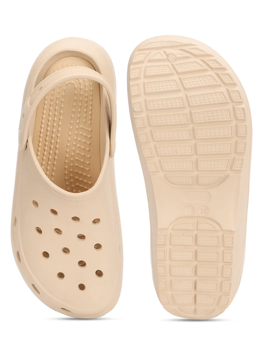 Mules en PU beige à enfiler (TC-RS3496-NUD)