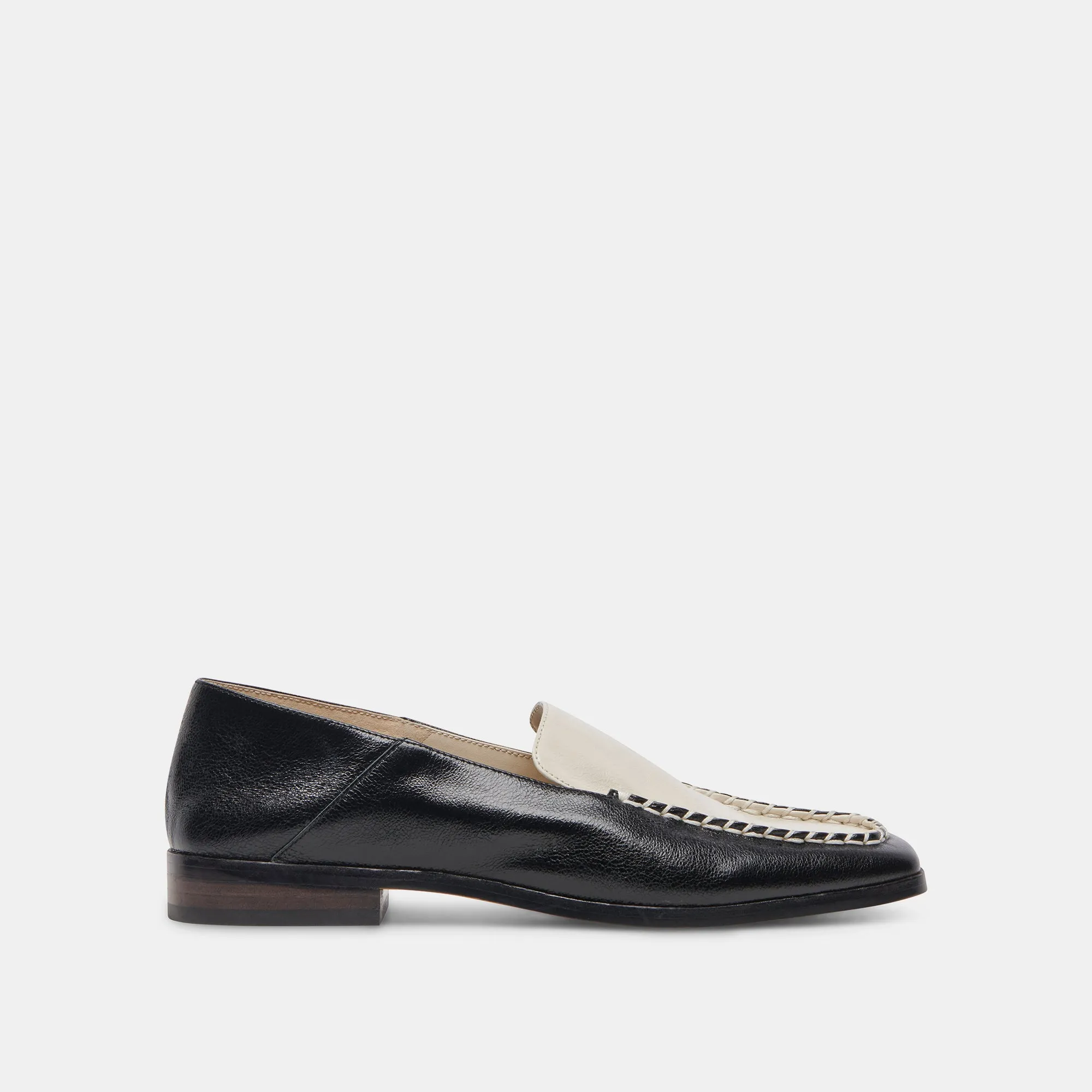 BENY FLATS LARGES BLANCS NOIRS VERNIS PLISSÉ