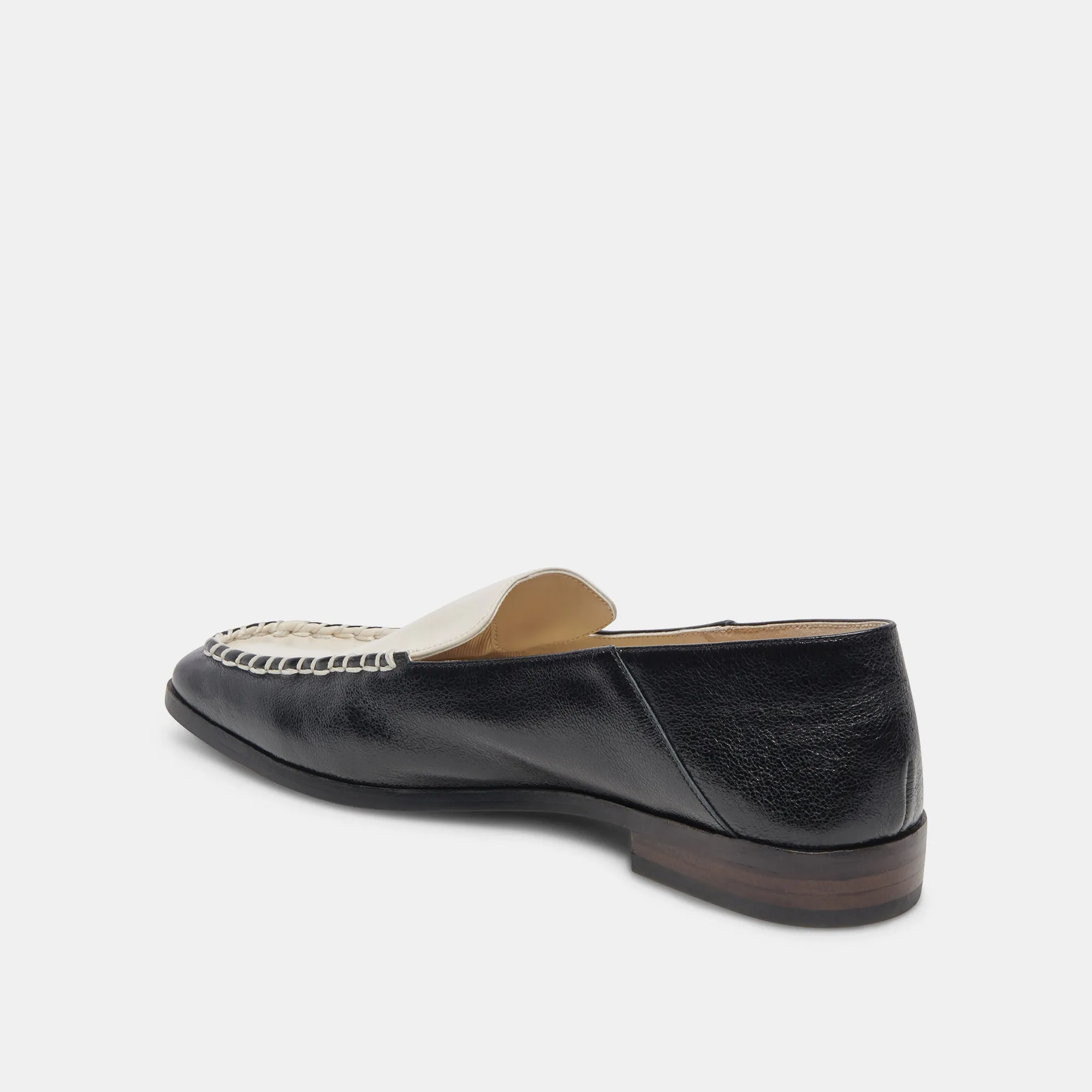 BENY FLATS LARGES BLANCS NOIRS VERNIS PLISSÉ