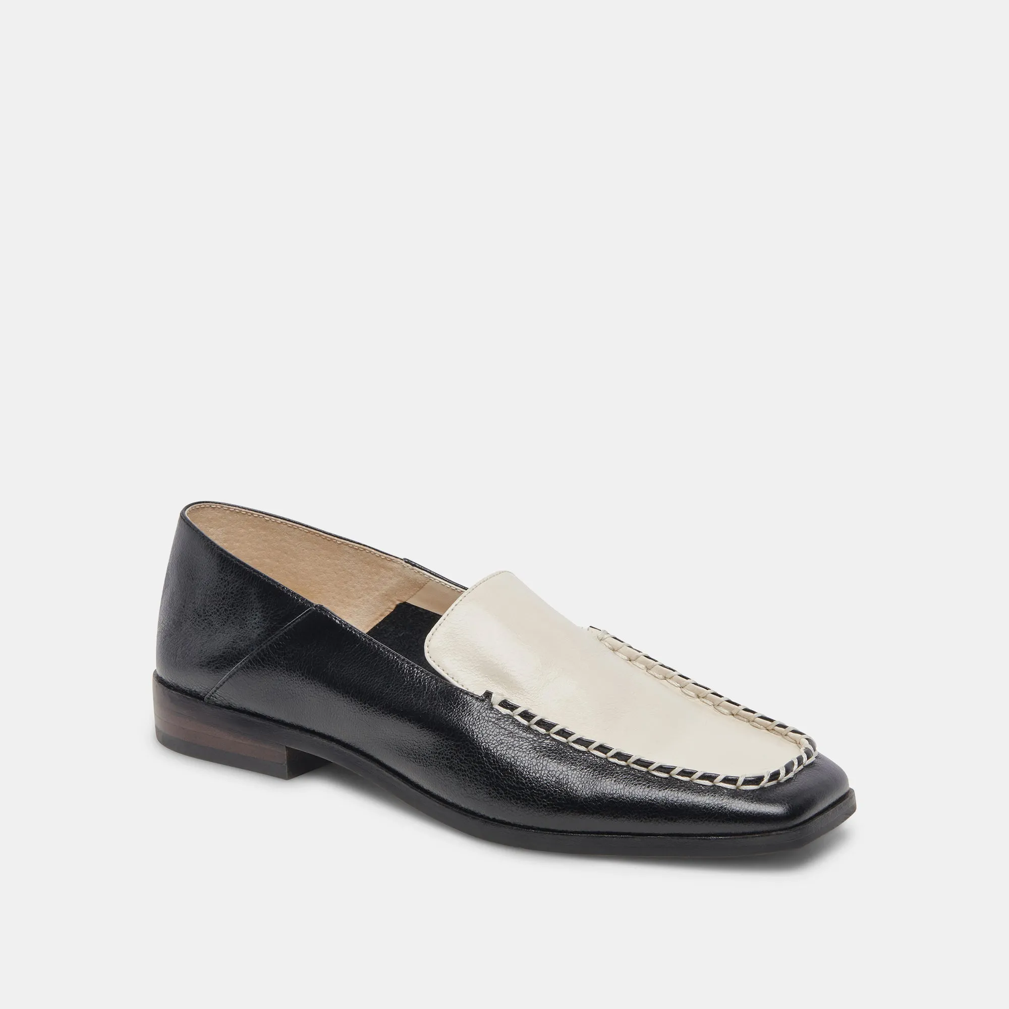 BENY FLATS LARGES BLANCS NOIRS VERNIS PLISSÉ