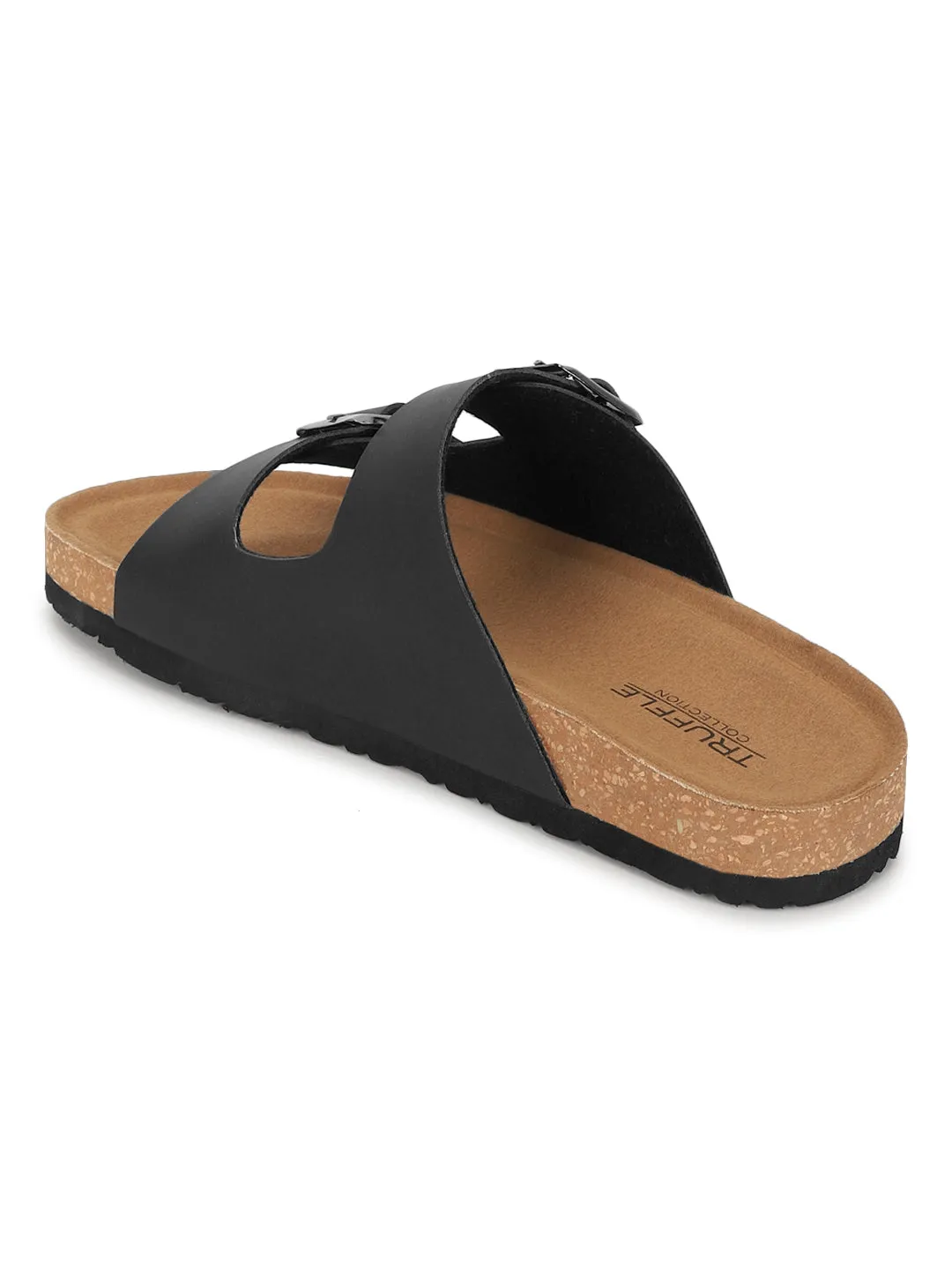 Ballerines à semelle intérieure en liège PU noir et latex (TC-070203-BLK)