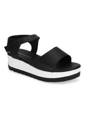 Sandales à plateforme en PU noir (TC-ST-1168-BLK)