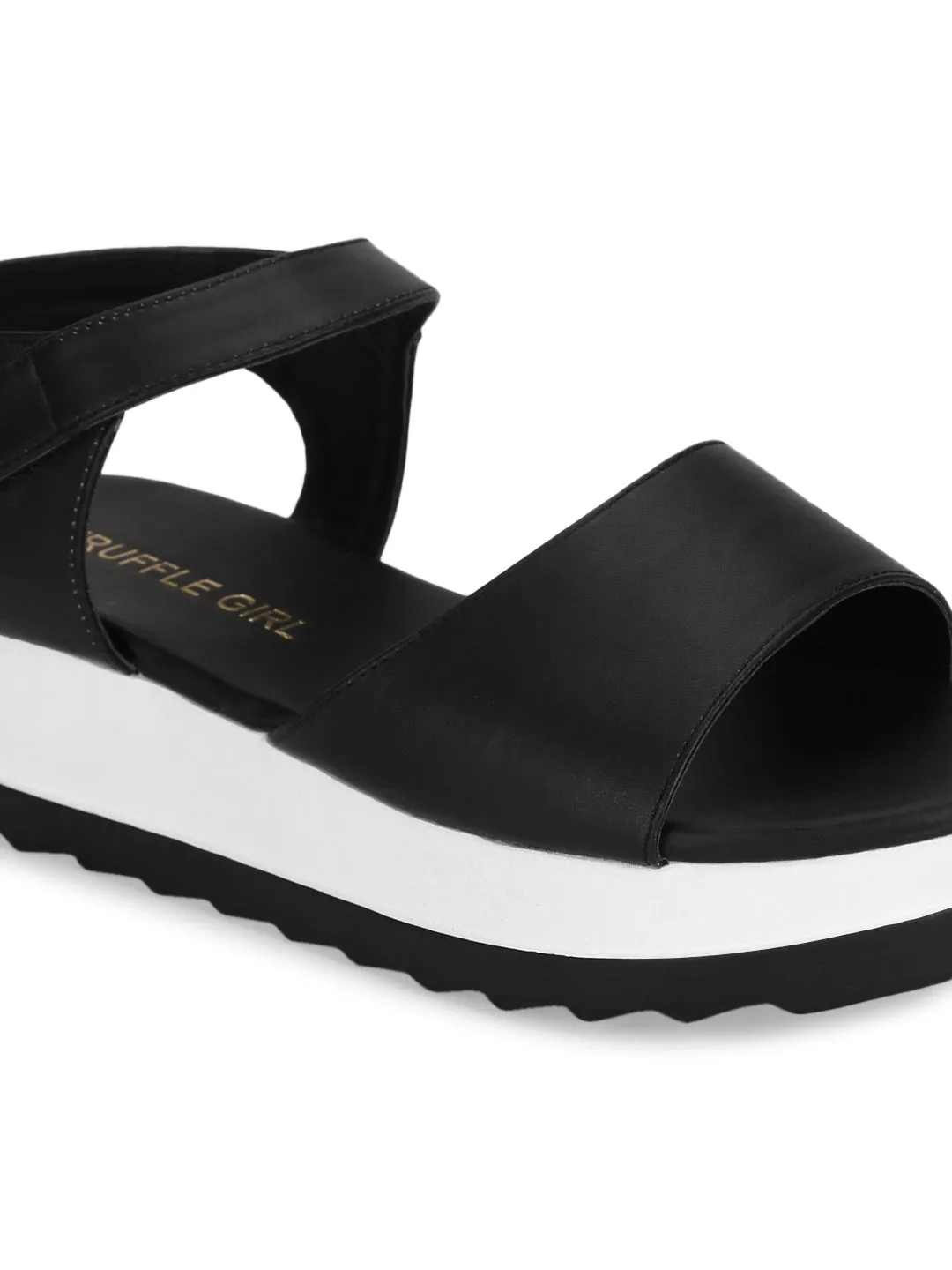 Sandales à plateforme en PU noir (TC-ST-1168-BLK)