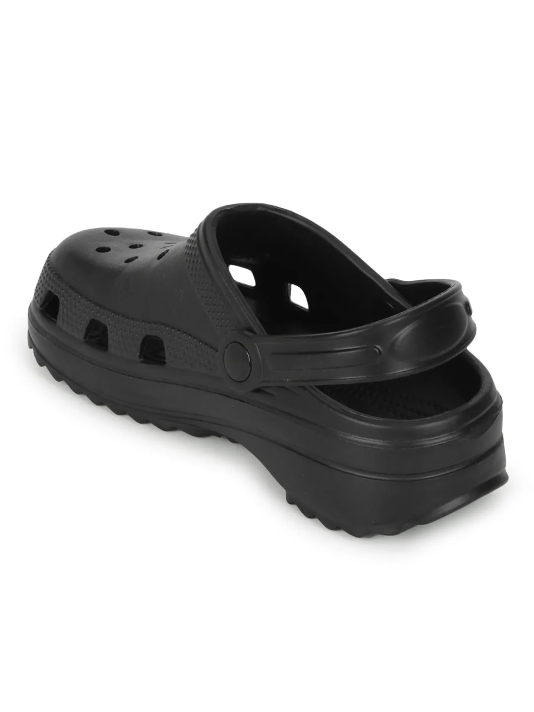 Mules en PU noir à enfiler style Crocs (TC-EZ0129-01-BLK)
