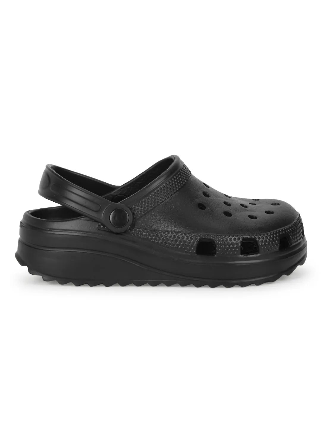Mules en PU noir à enfiler style Crocs (TC-EZ0129-01-BLK)