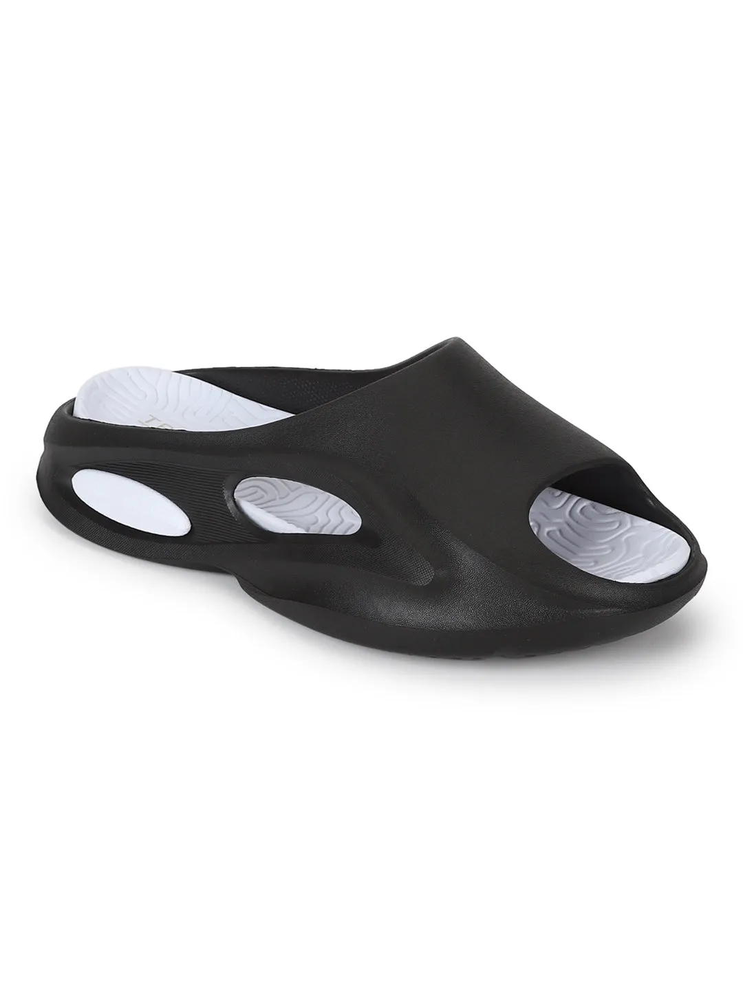 Escarpins en PU noir à enfiler (TC-FONDA1-BLK)