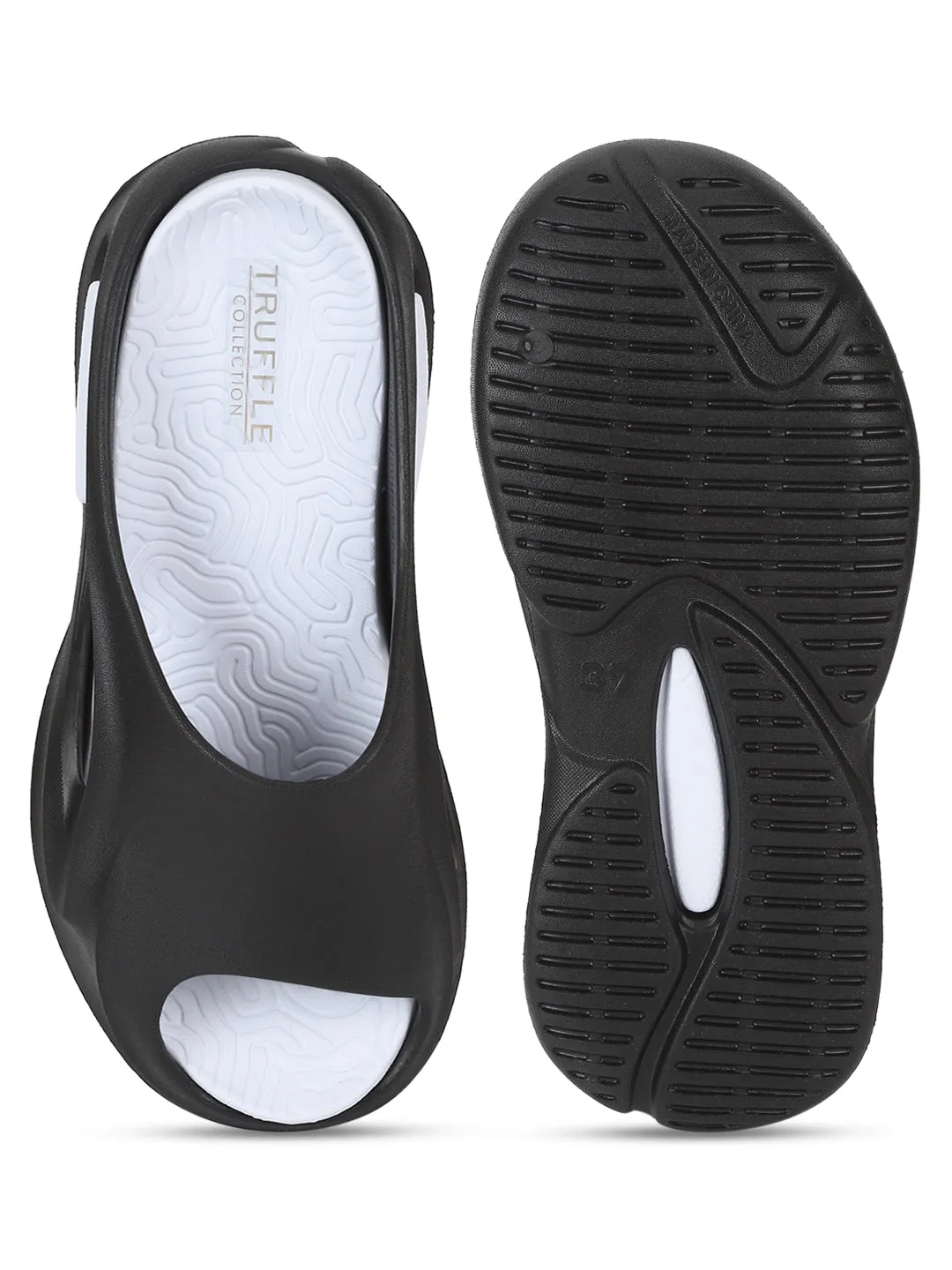 Escarpins en PU noir à enfiler (TC-FONDA1-BLK)