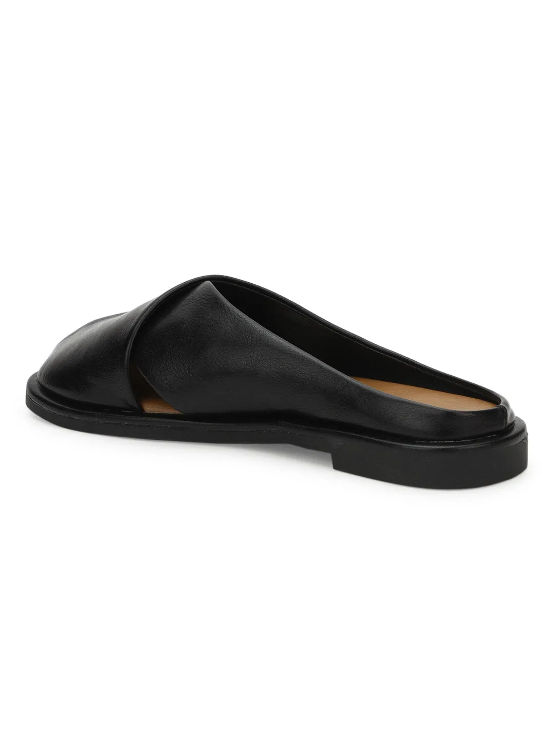 Escarpins à enfiler en PU noir (TC-RS3655-BLK)