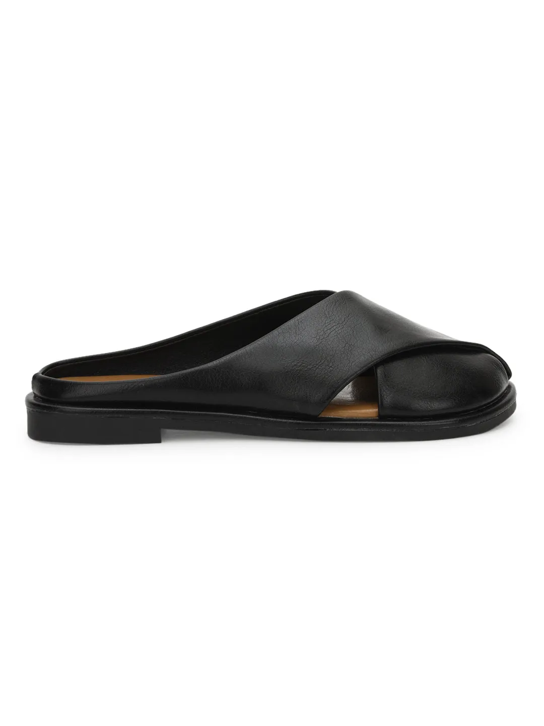 Escarpins à enfiler en PU noir (TC-RS3655-BLK)