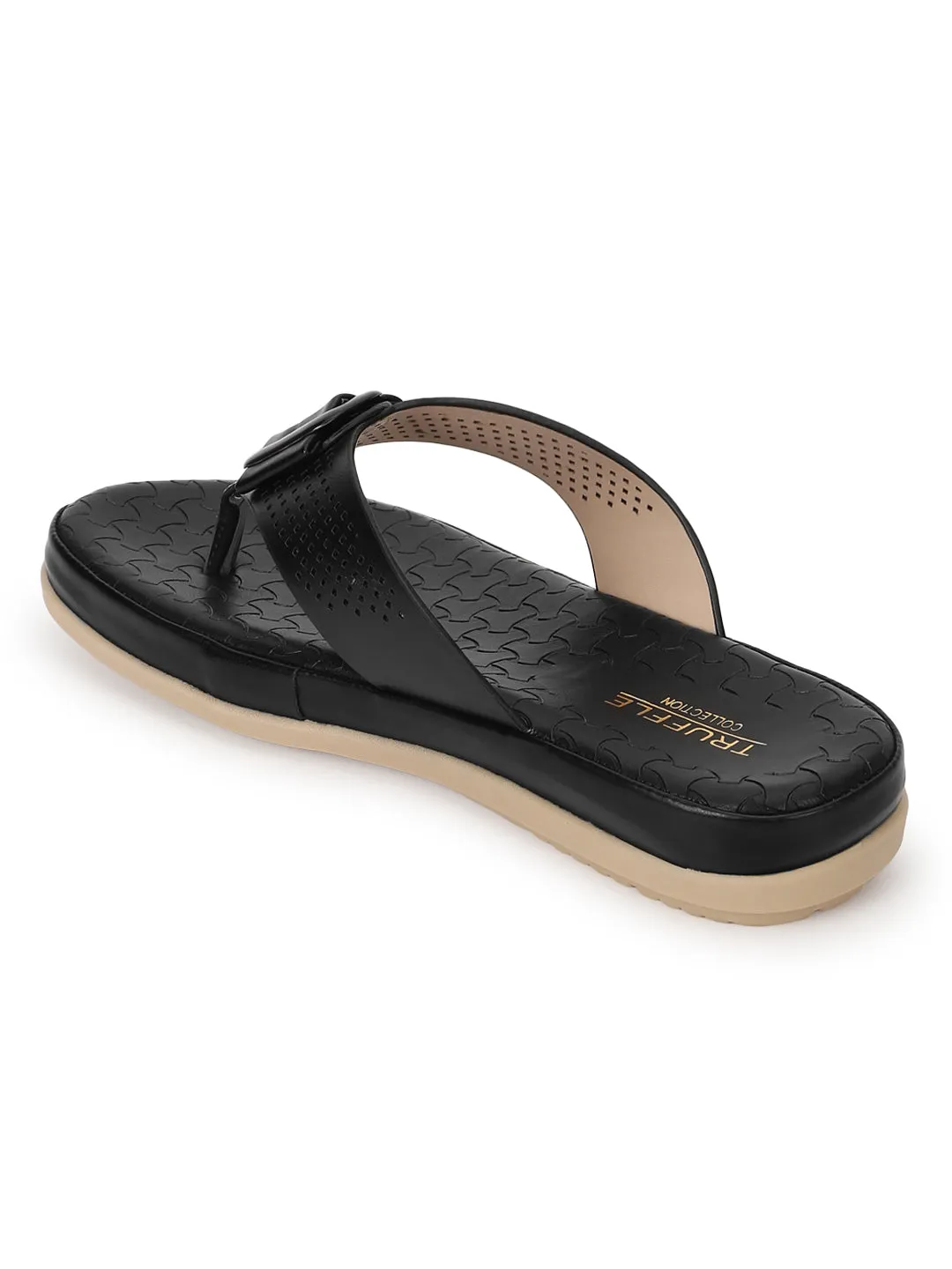 Escarpins à enfiler en PU noir (TC-ST-015-BLK)