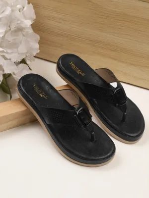 Escarpins à enfiler en PU noir (TC-ST-015-BLK)